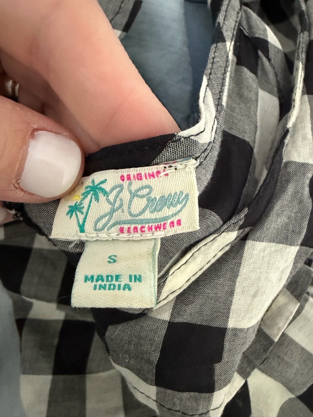 J. Crew Black & White Gingham Shirt Dress - Picture 4 of 6